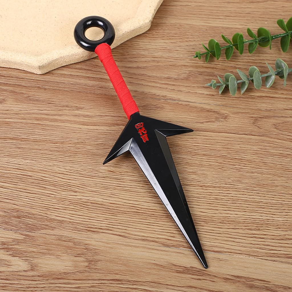 ZIBUYU Naruto Kunai Cosplay Accessories Uchiha Itachi Cosplay Prop PVC Kunai Japanese Ninja Training Tool Anime Merchandise Naruto (10.43 inch) - Black