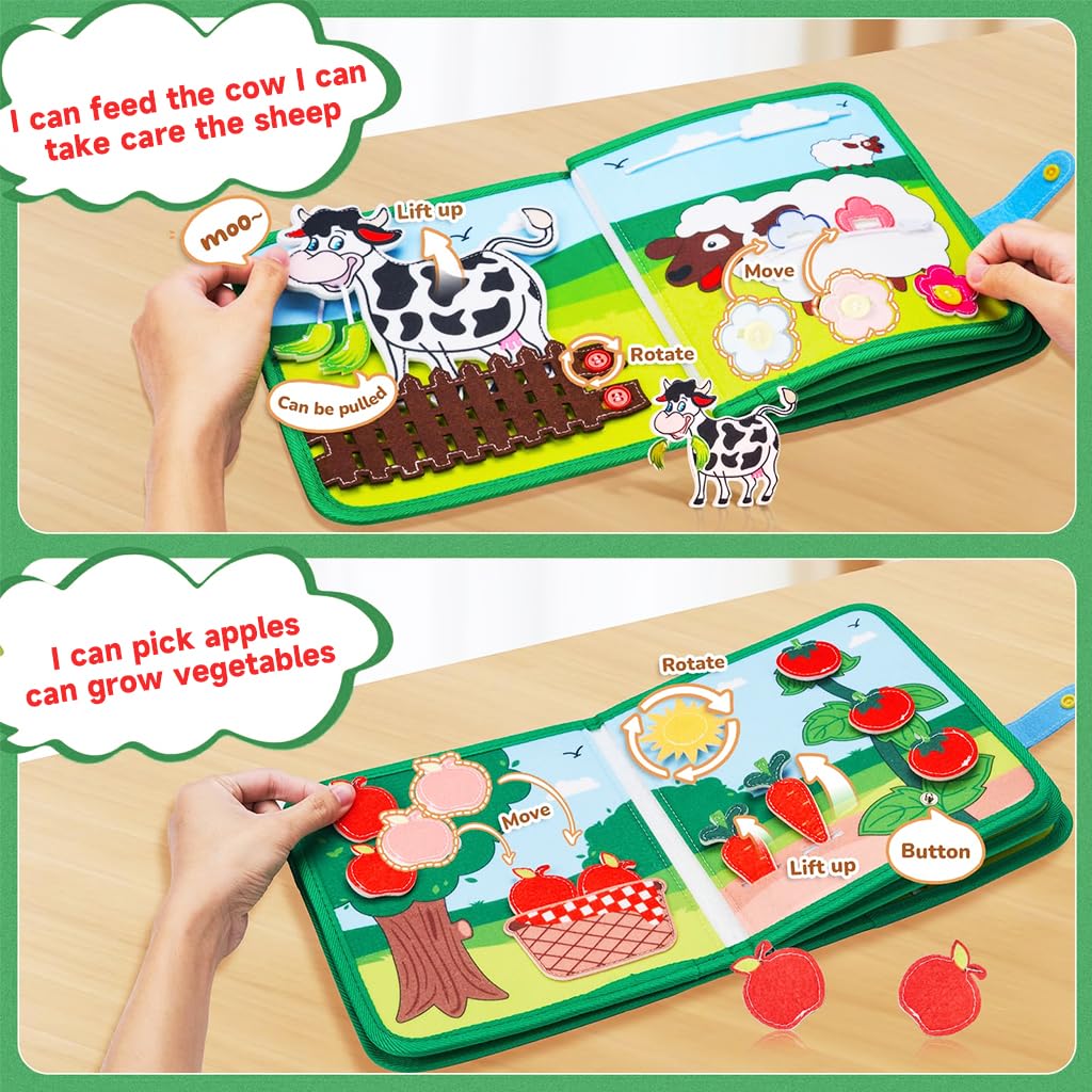 PATPAT Farm Animal Busy Book for Toddlers