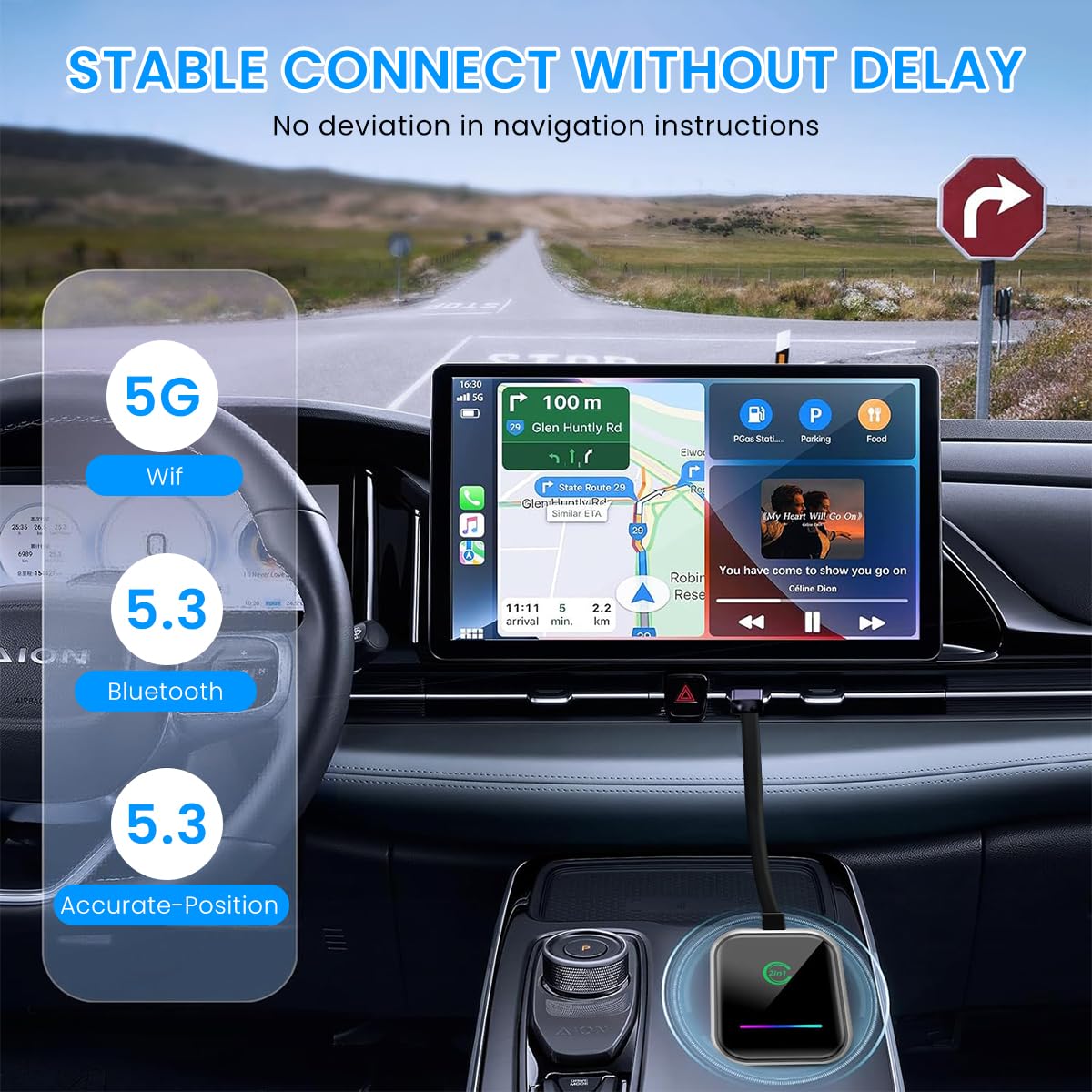 zitronix Carplay and Android Auto Wireless USB Adapter 2 in 1,Wireless Convert for Wired Carplay and Android Auto BT 5.3 & 2.4GHz/5GHz Dual Mold Wifi Connection Plug and Go Universal Wireless Convert