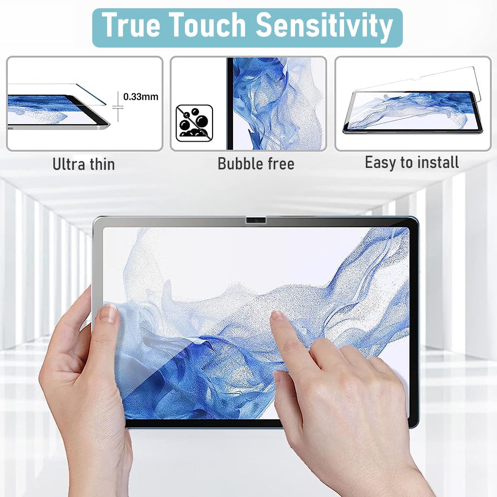 ZORBES [2-Pack Screen Protector for Samsung Galaxy Tab S7 FE 5G/S9 Plus/S8 Plus/S7 Plus 12.4 inch, Tempered Glass Screen Protector HD Anti-glare Screen Film Guard Anti-Scratch Tempered Film, 12.4