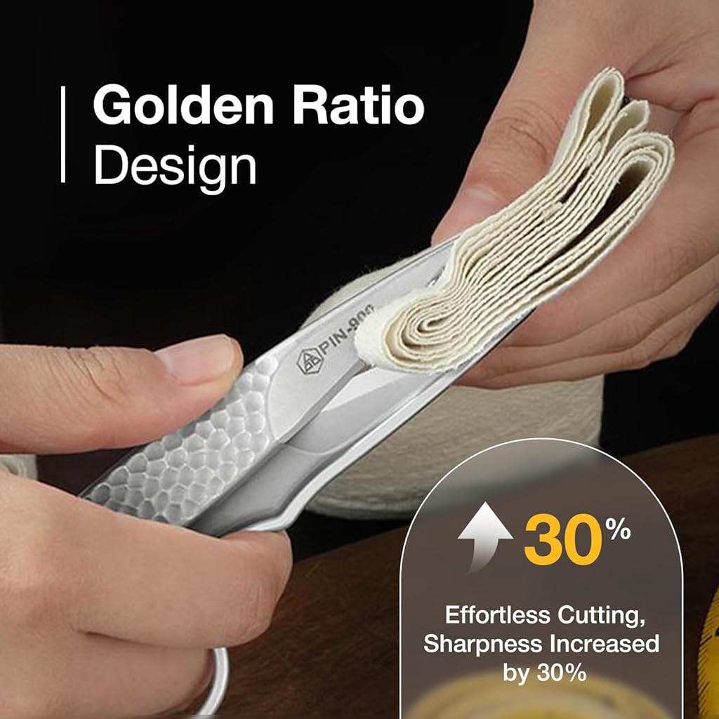 HASTHIP® Sewing Scissors Stainless Steel Sewing Scissors Spring Loaded Auto Bounce Back Design Comfortable Grip Utility Multipurpose Scissors for DIY Hand Crafts, Knitting, Crocheting