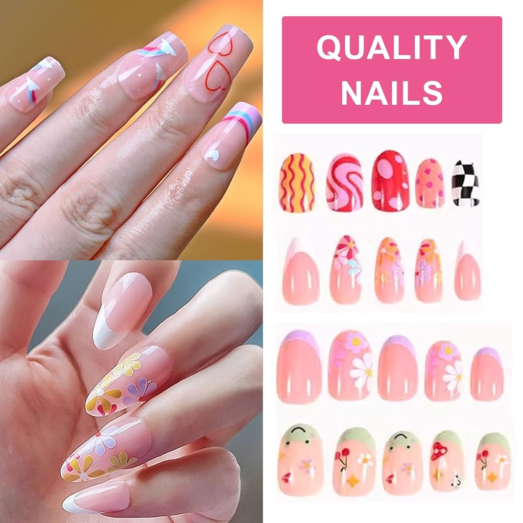 MAYCREATE® 96 Pcs False False on Nails for Women