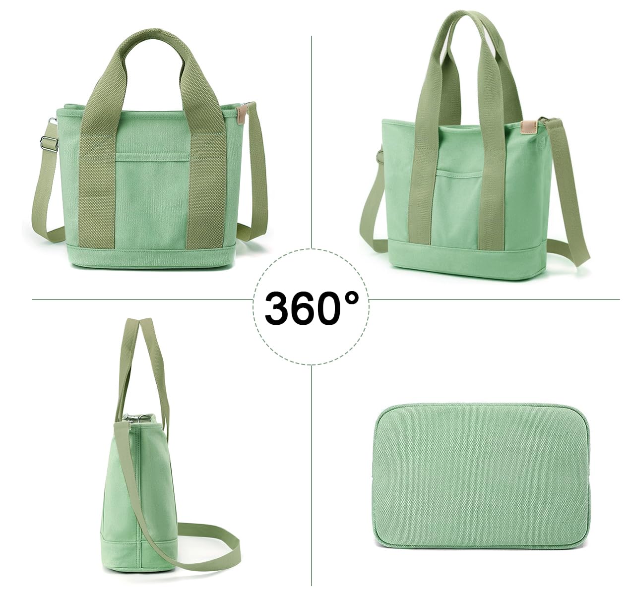 PALAY Tote Bags for Women Handbags Canvas Large Capacity Crossbody Bag with Detachable Shoulder Strap, Multi-pocket Hobo Bag for School, Work