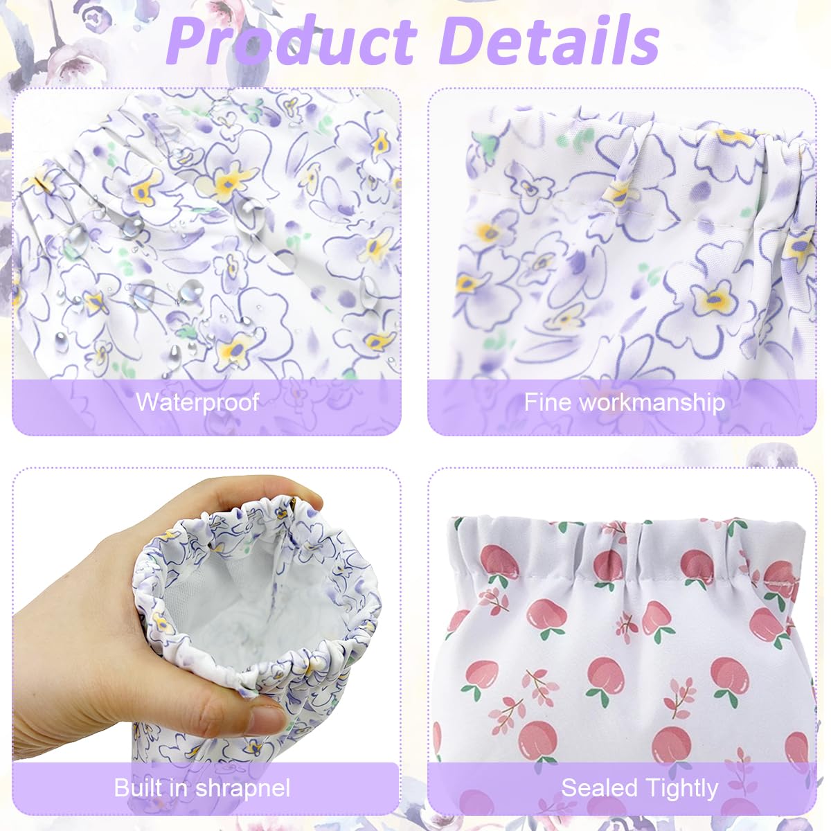 MAYCREATE 6pcs Small Makeup Pouches for Women, Flower Print Lipstick Makeup Pouch, Cute Coin Purse, Aesthetic Pocket Travel Cosmetic Bag Storage Organizer for Makeup Tools, Accessories