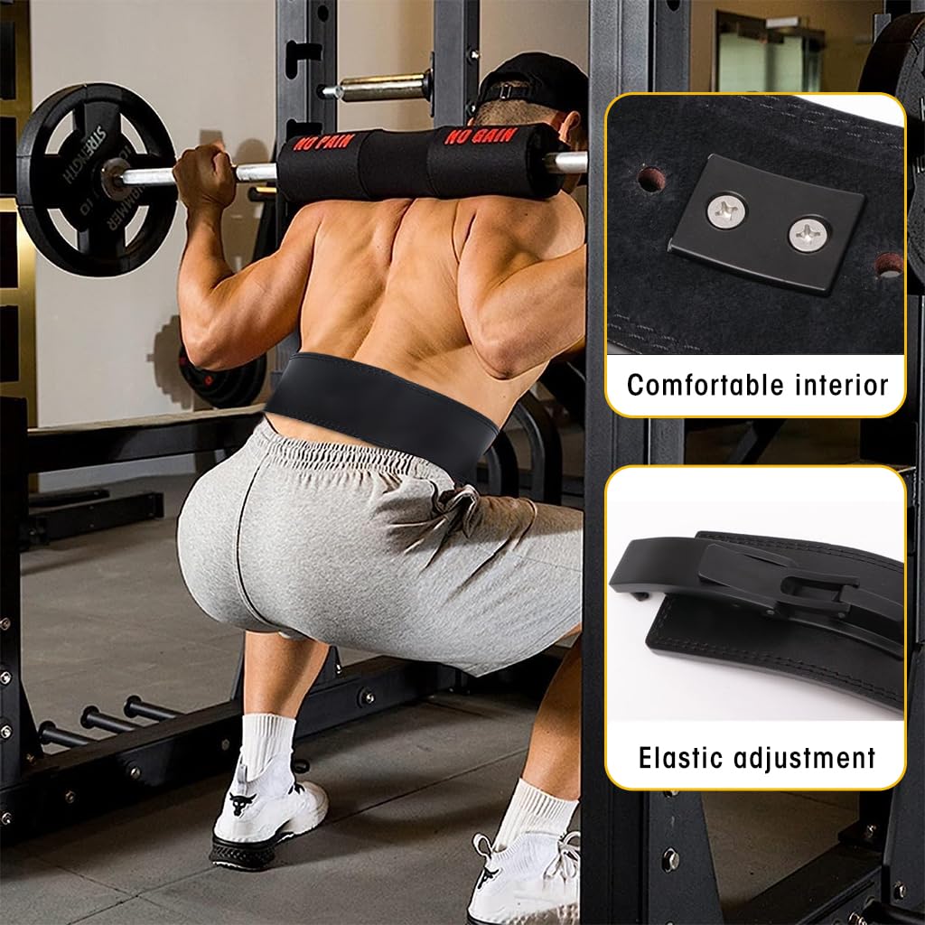 Optifit Lifting Belt for Gym Heavy Workout, Power Lifting Belt for Men & Women Weightlifting Competition Workout Training, Body Fitness Gym Back Support Genuine Leather Weightlifting Belt, 10mm*110cm
