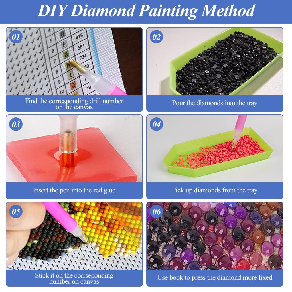 HASTHIP DIY 5D Diamond Painting Art Kit Natural Forest Snow Mountain Scenery Diamond Painting Beginner DIY 5D Diamond Painting for Home Decor, No Frame Wall Decor 5D Diamond Painting, 12 x 16 Inch