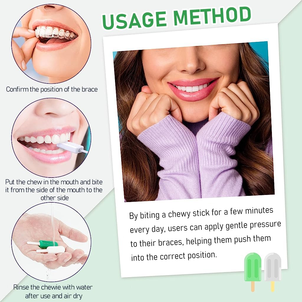 HASTHIP 4PCS Chewies for Invisalign Aligner, Aligner Tray Seaters Chewies for Aligner Trays Chompers Aligner Trays (Mint Flavor)