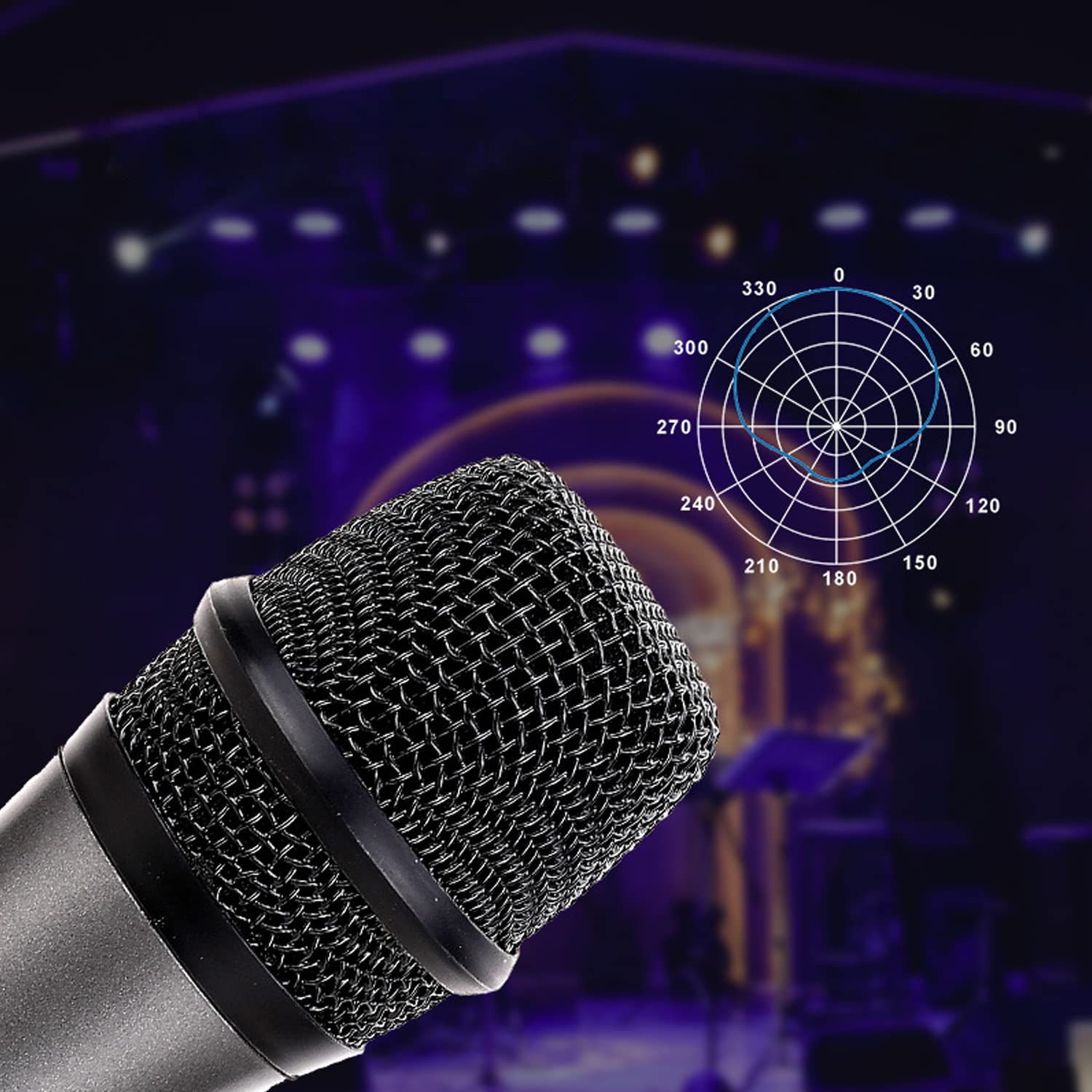 ZORBES Dynamic Karaoke Cardioid Microphone with 10ft Cable, Smart Noise Reduction, Metal Handheld Mic Compatible with Karaoke Machine/Speaker/Amp/Mixer for Karaoke Singing/Speech/Stage/Performance/Podium