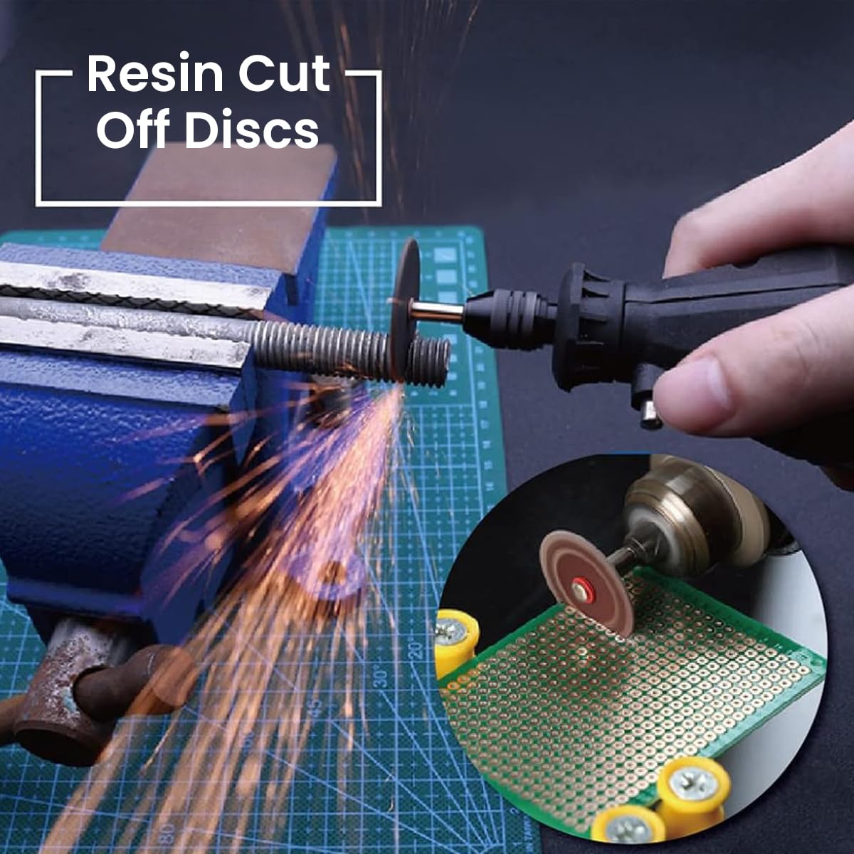 Serplex 129Pcs Cutting Wheel Set for Rotary Tool, HSS Cutting Wheels 6Pcs Diamond Cutting Discs 10 Pcs and Resin Circular Saw Blades 30Pcs with 1/8