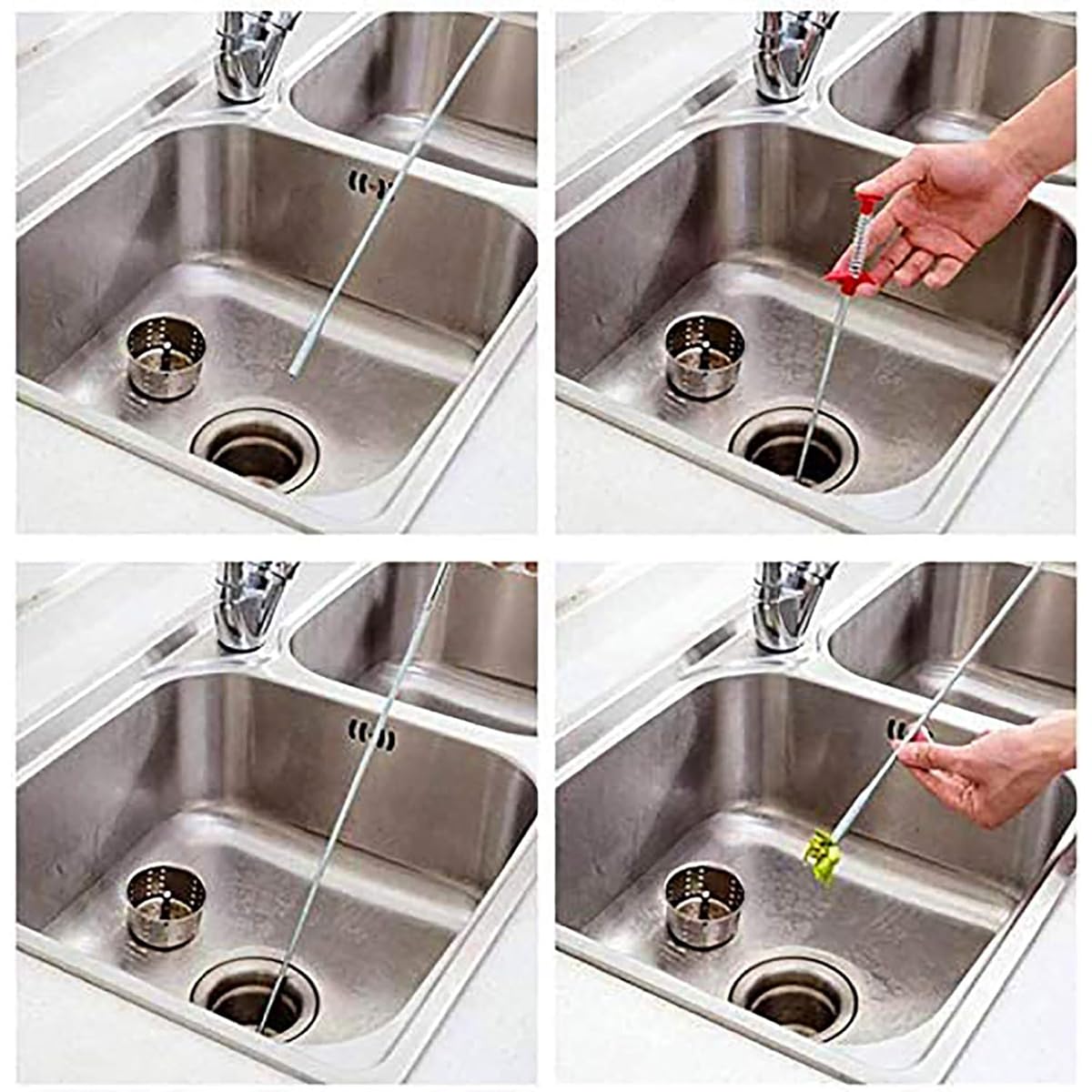 HASTHIP Magnetic Pick Up Tools Set of 4Pcs Telescopic Pickup Tools with Flexible Spring Loaded Grabber Tool & Telescopic Inspection Mirror Pocket Magnetic Pickup Sticks with Clip