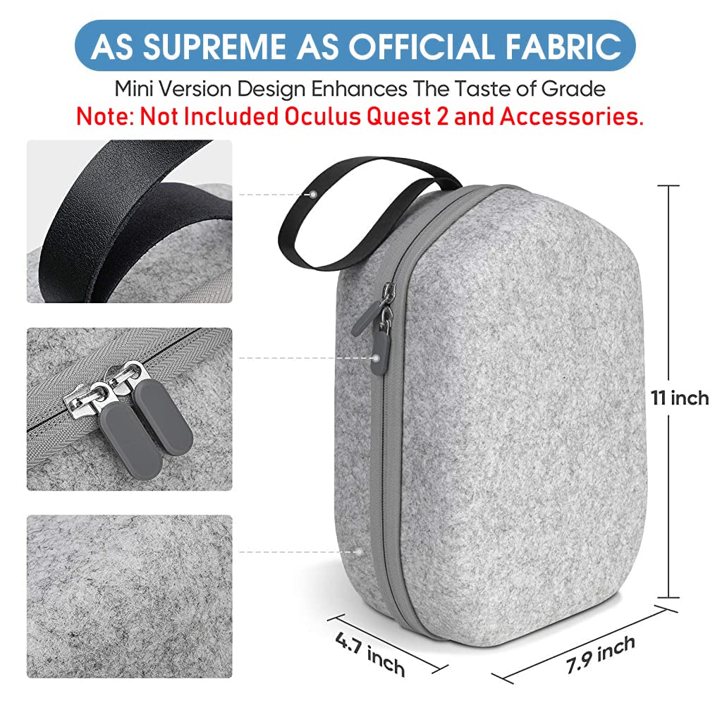 HASTHIP Storage Bag for Oculus Quest 2 VR EVA Organzier Case for Oculus Quest 2 Basic/Elite Version VR Headset and Touch Controllers Accessories Zipper Pouch Carrying Case with Handstrap Use