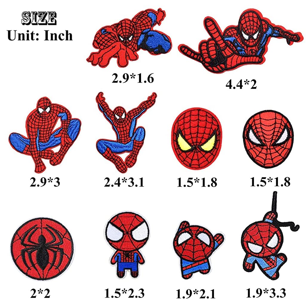 ZIBUYU 22pcs Cartoon Iron on Patches, Cloth Sticker Patches Embroidery Iron on Patches for Clothing, Superhero Badges Cloth Patches, Embroidery Patches Applique Patches for Clothes, DIY
