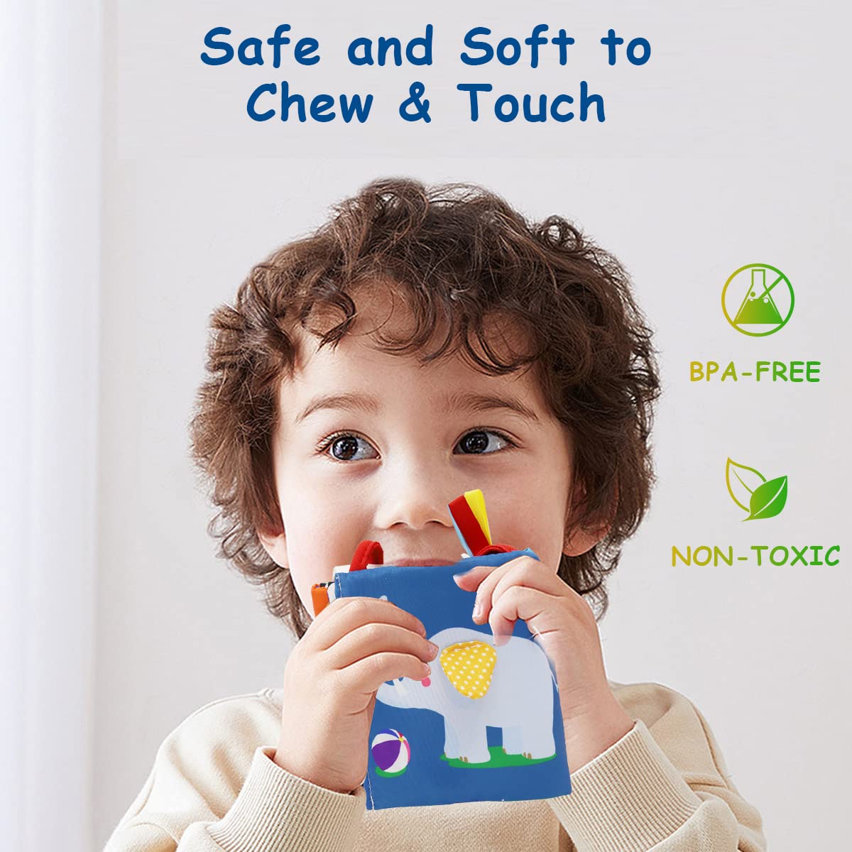 PATPAT® Cloth Books for Babies, Baby Cloth Book Double Side Infant Tummy Time Toy Tear Resistance Hangable Cloth Book On Cradle for Toddler Visual Development Toy for Toddler 6-12 Month Toys