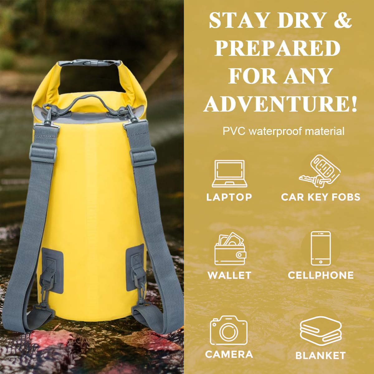 Proberos Dry Bag and PVC Waterproof Phone Bag with Touch Screen, 30L Large Waterpoof Dry Bag with Shoulder Straps and Handle, Floating Dry Bag for Kayaking, Canoeing, Boating, Hiking, Camping