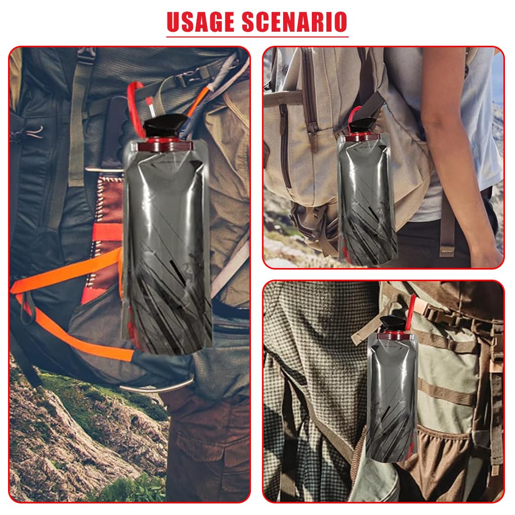 Proberos Folding Water Bottles With Carabiner Soft Water Bottle 700ml Sport Water Bottle Food-grade PE Material Sport Water Container for Travel, Running, Camping, Hiking