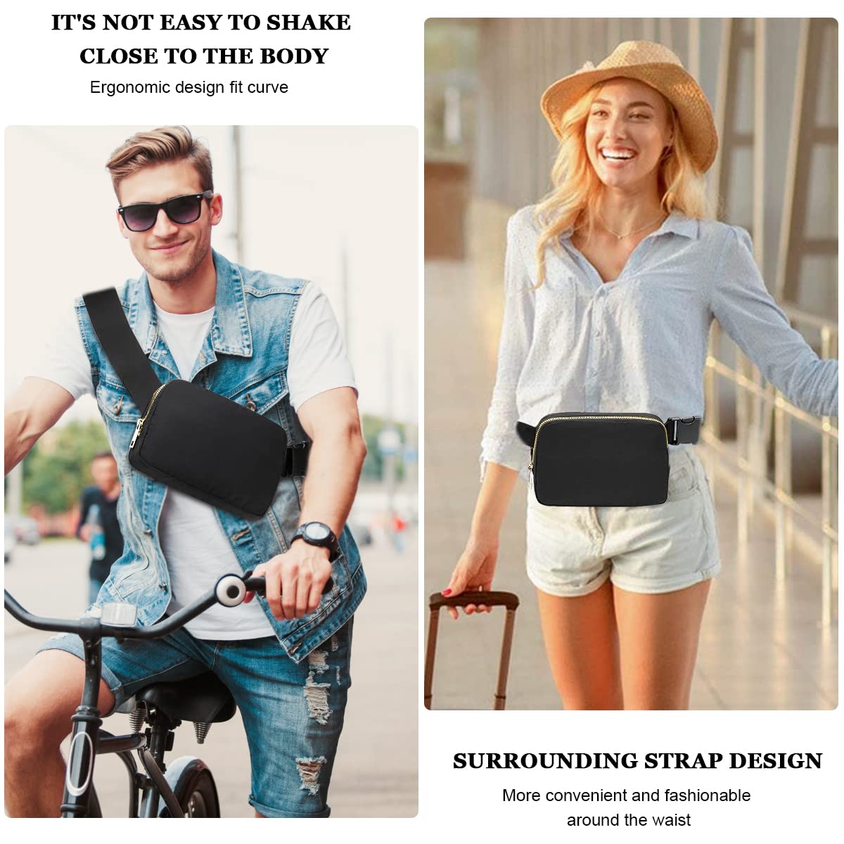 PALAY Waterproof Chest & Waist Bag | Crossbody Lemon Bags with Adjustable Strap, Large Capacity Fanny Pack for Men & Women, Travel, Outdoor, Sports, Cycling