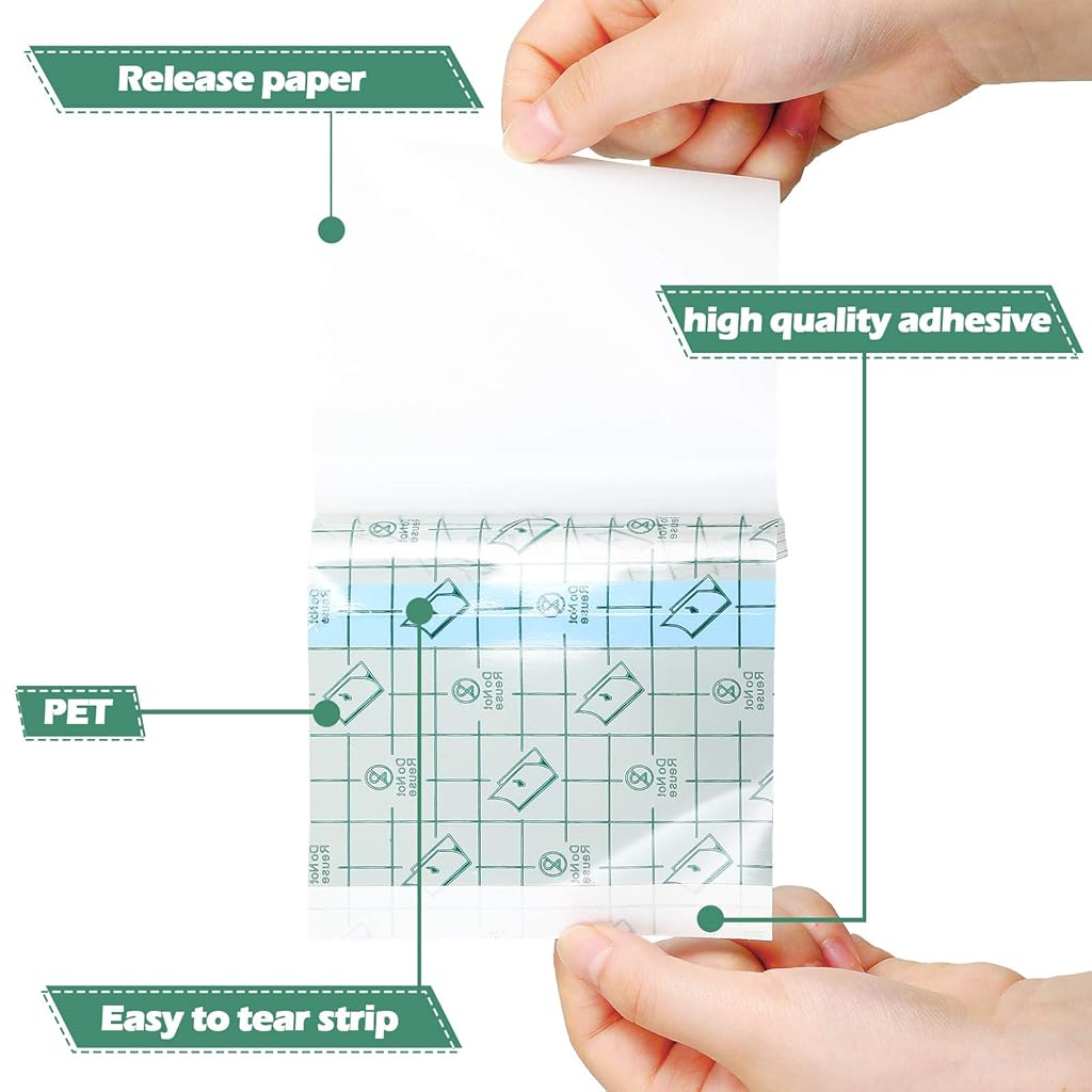 SANNIDHI 50pcs Transparent Film Dressing PU Film Wound Waterproof Sticker Good for Wound Healing Both for people or Pets Dressing Pads Tattoo Aftercare Bandage (4 x 4 Inch)
