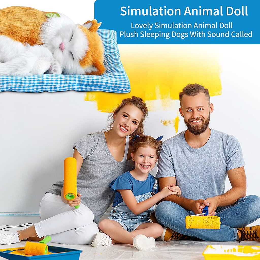 PATPAT Sleeping Cat Toy, Car Soft Toys, Cat Plushie, Stuffed Toys Cute Simulation Doll Collection Stuffed Puppy Animals Toy with Mat, Purify The Air, Kid Toy for Vehicle(25*20cm)
