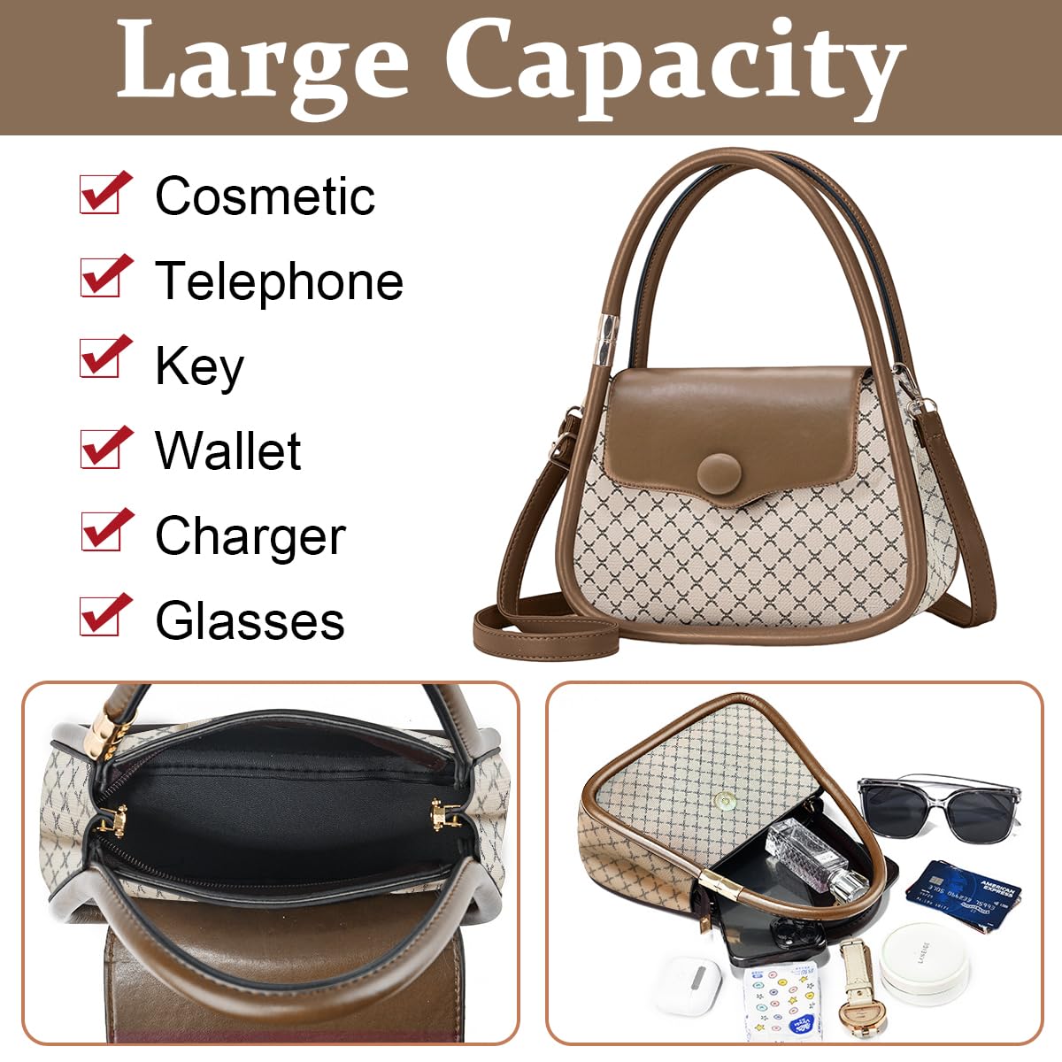 PALAY Fashion Women Handbag Crossbody Bag PU Print Small Sling Bag Bag with Adjustable Shoulder Belt Christmas Gift