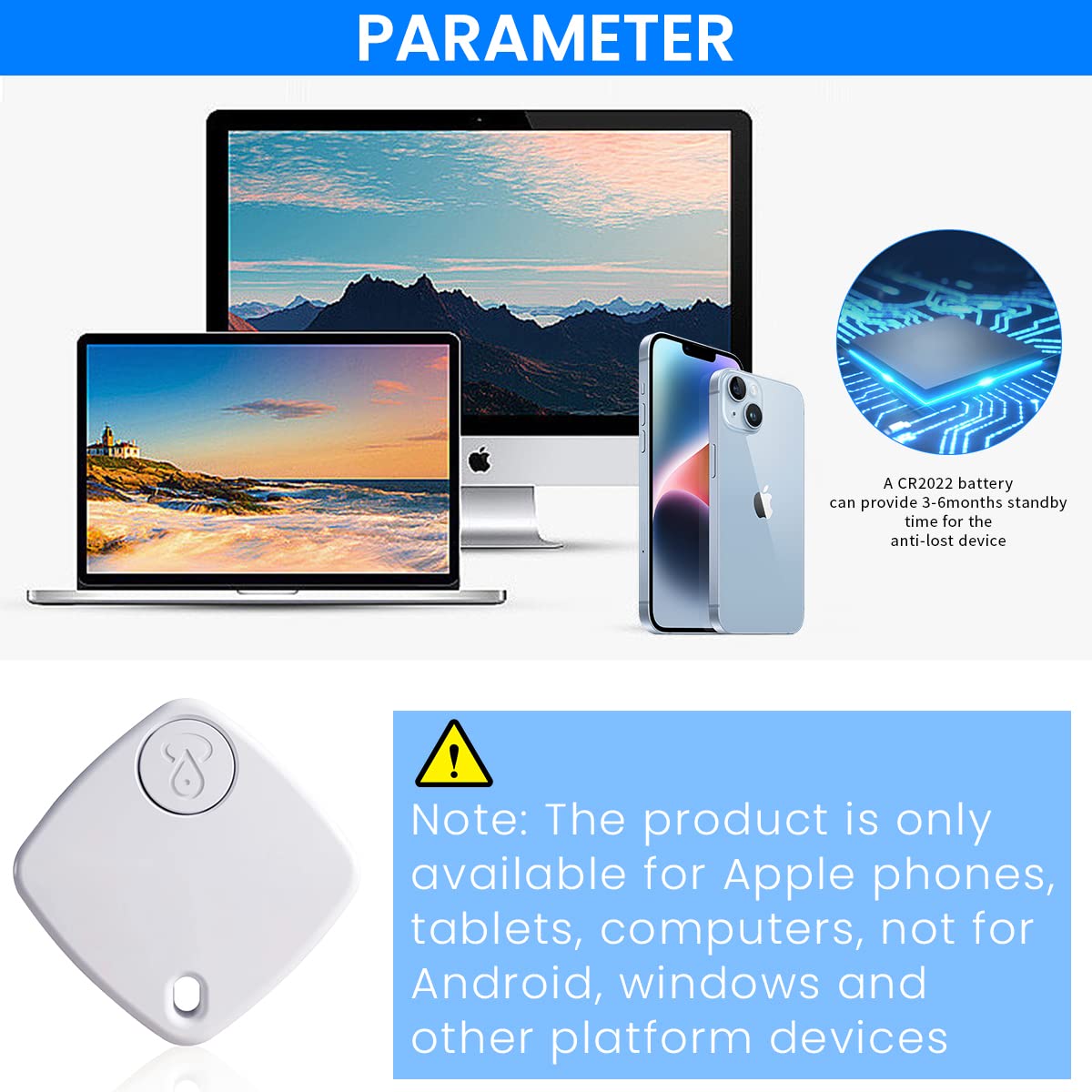 ZORBES itag Smart Bluetooth Tracker, Compatible with Apple Find My (iOS Only), Key Finder, Item Locator for Luggage Suitcase, Wallets, Bag, up to 400ft Range. Phone Finder. White