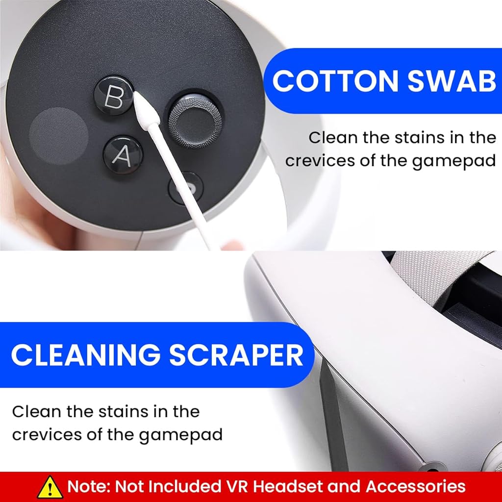 ZORBES® VR Headset Cleaning Kit, VR Lens Cleaner, Lens Pen Cleaner Kit for Meta Oculus Quest 2 3 /Xbox/PS/Wii, Cleaning kit for VR Facial Interface & Face Cover Protect Lens from Dust