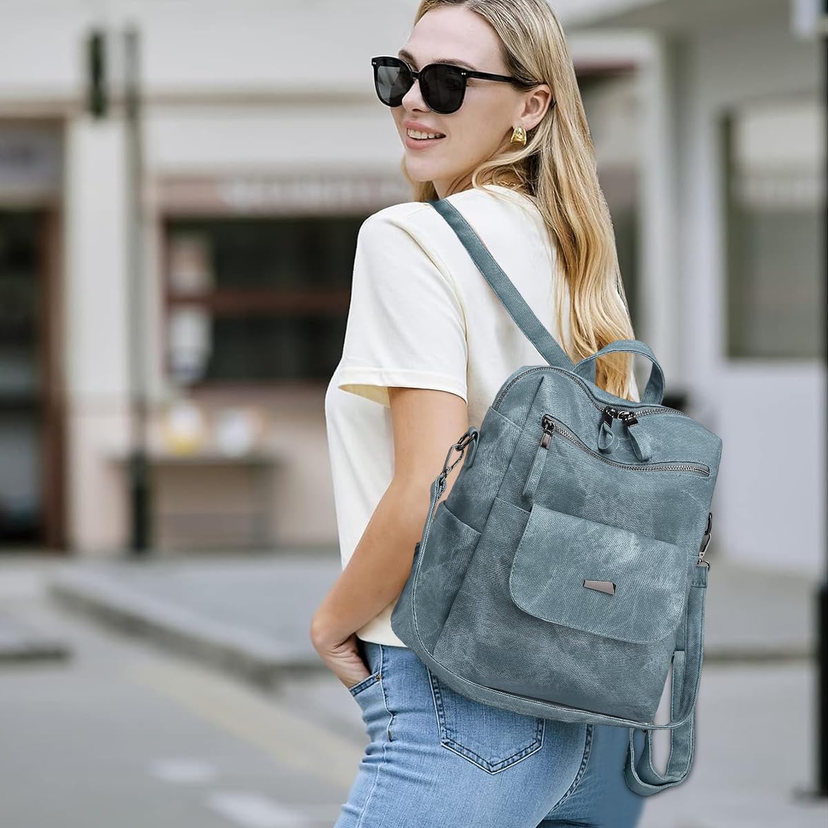 PALAY Women Backpack Waterproof Anti-Theft Lightweight PU Fashion Travel Multipurpose Convertible Purse Shoulder Bag