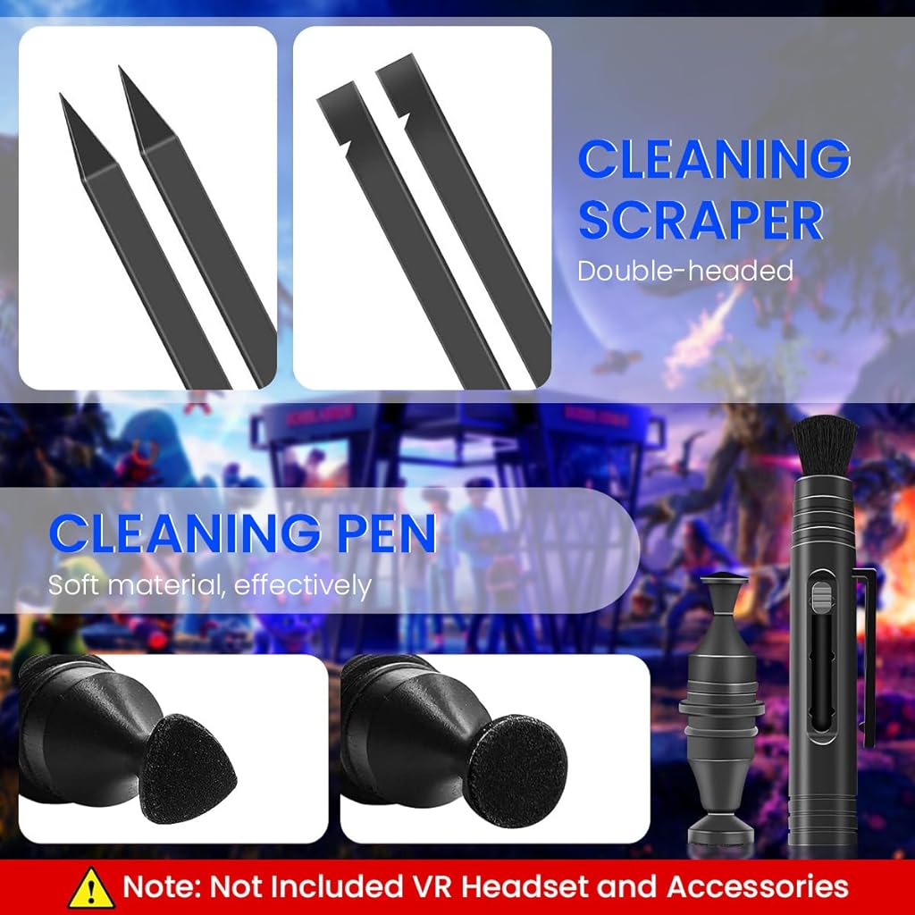 ZORBES® VR Headset Cleaning Kit, VR Lens Cleaner, Lens Pen Cleaner Kit for Meta Oculus Quest 2 3 /Xbox/PS/Wii, Cleaning kit for VR Facial Interface & Face Cover Protect Lens from Dust