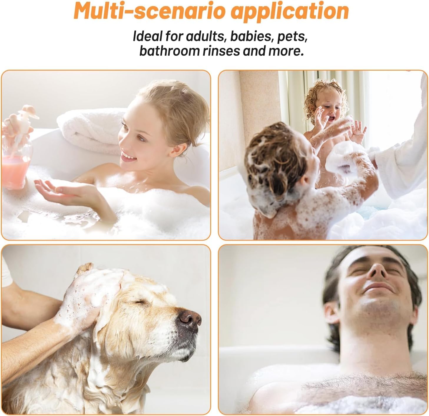 Serplex Shower Head with 5 Spray Modes and Pause Switch, High Pressure Handheld Shower Head, Hand held Shower with ON/OFF Pause Switch, High Pressure Shower Head Set with Hose & Bracket