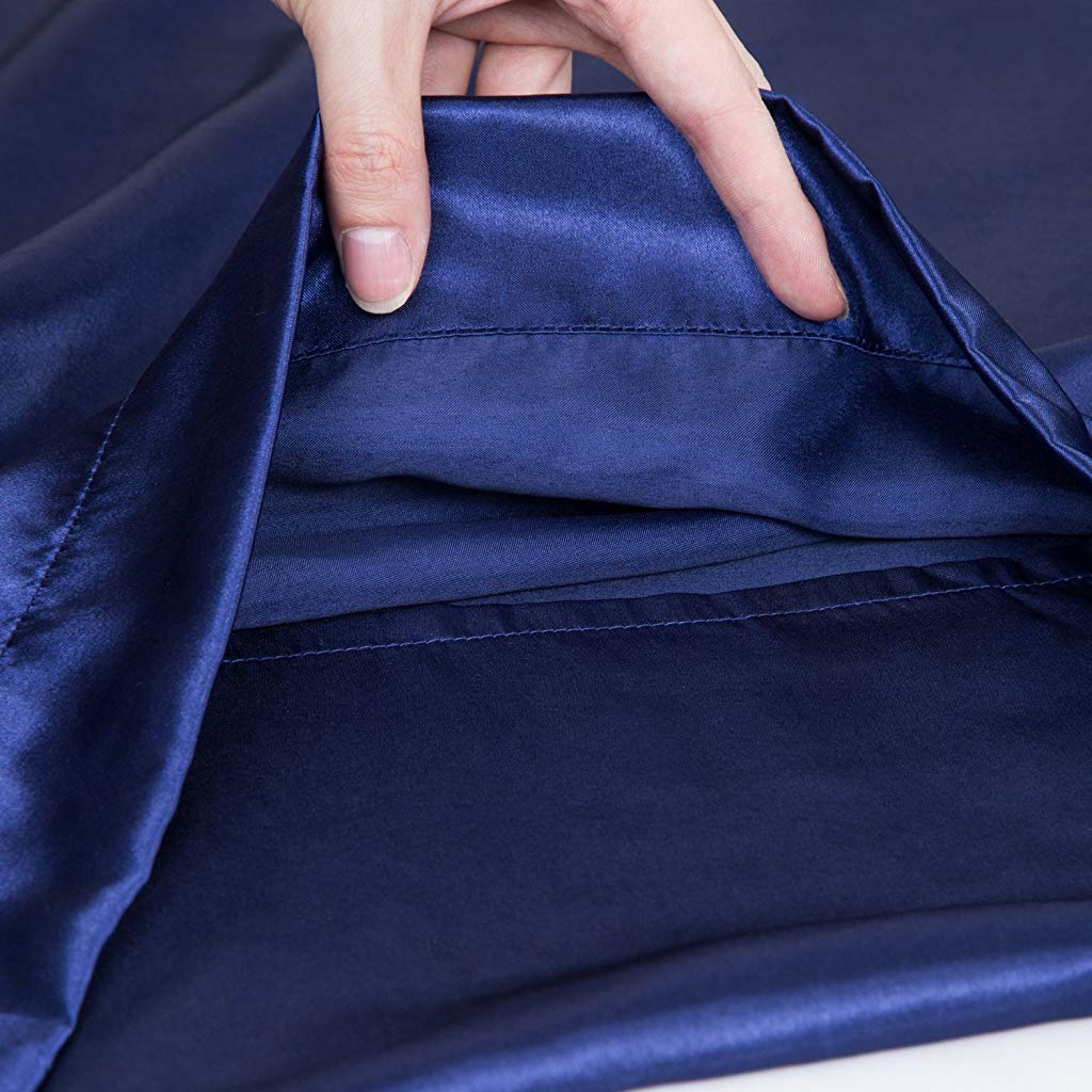 Supvox Pillowcase Set Satin Pillowcases for Hair and Skin, Pack of 2 Pillow Cover Standard Size (Blue 20*30inch)
