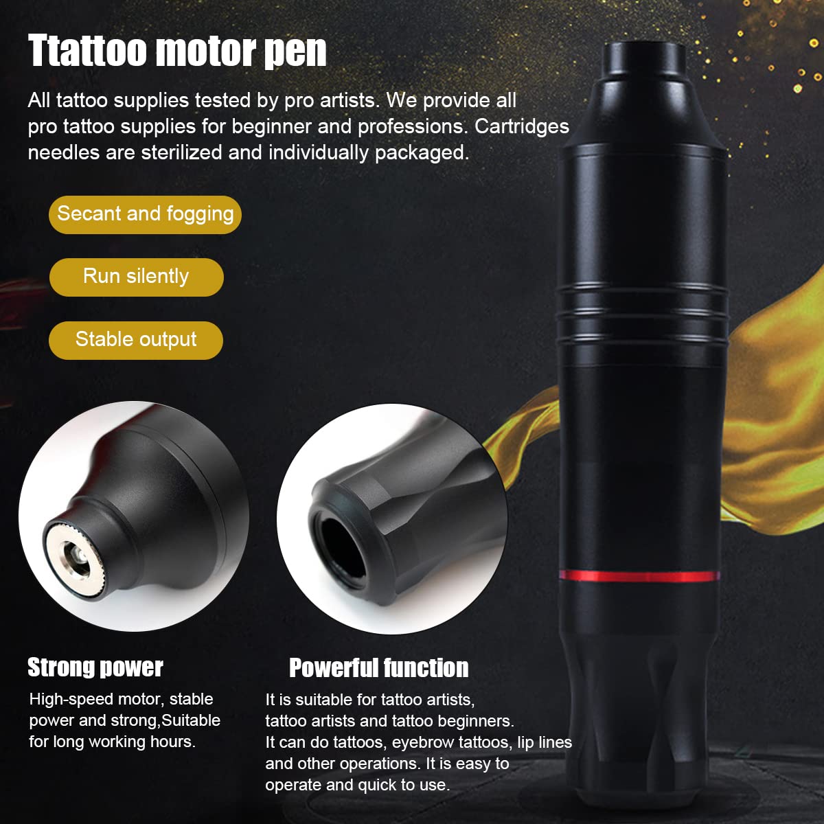MAYCREATE Tattoo Machine with 20 Needles Cartridge, Tattoo Machine Full Kit Tattoo Pen Machine, Rotary Tattoo Machine Shader & Liner Machine Tool Tattoo Needles for Professional Tattoo Beginners