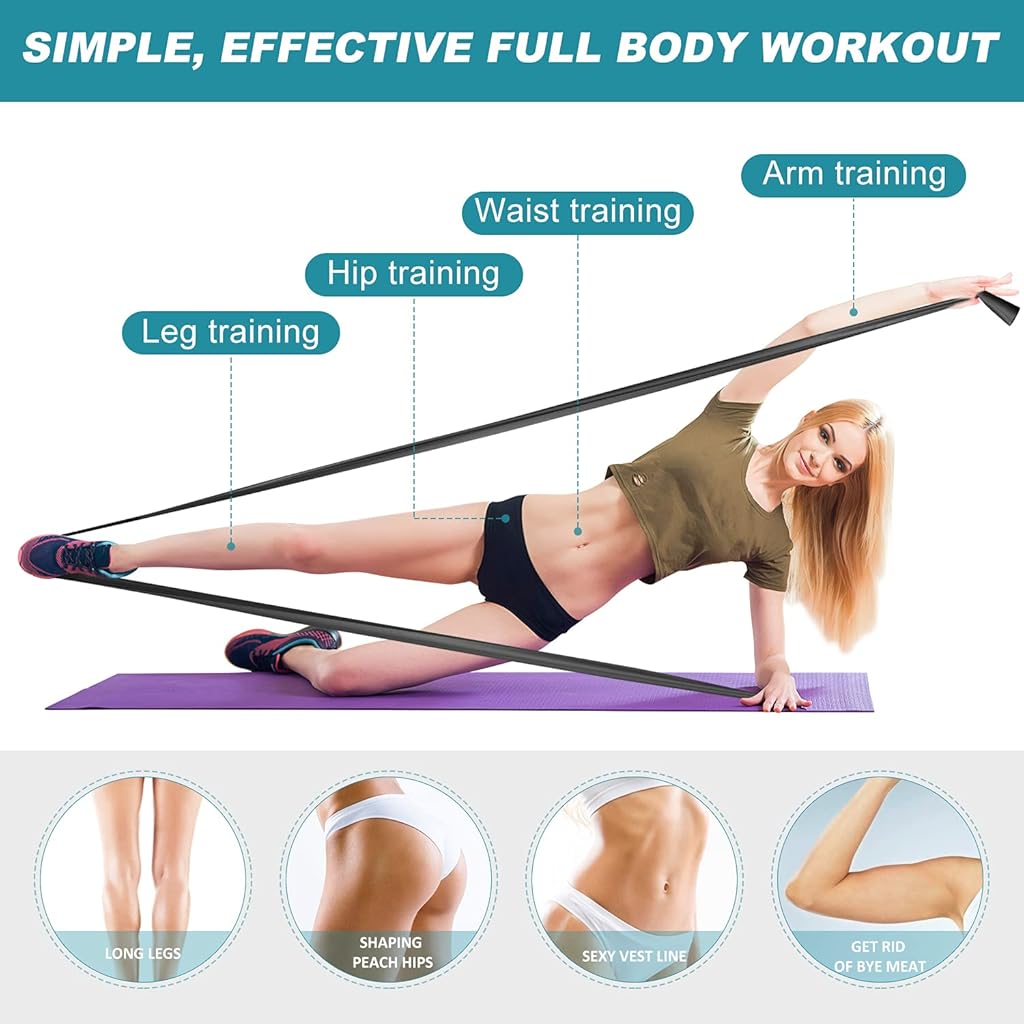 Proberos® 5Pcs Resistance Band Set for Working Out, Theraband 5/10/15/20/25 lbs, Fitness Bands for Beginners & Advanced Training, Workout Resistant Bands for Warm Up, Yoga, Pilates