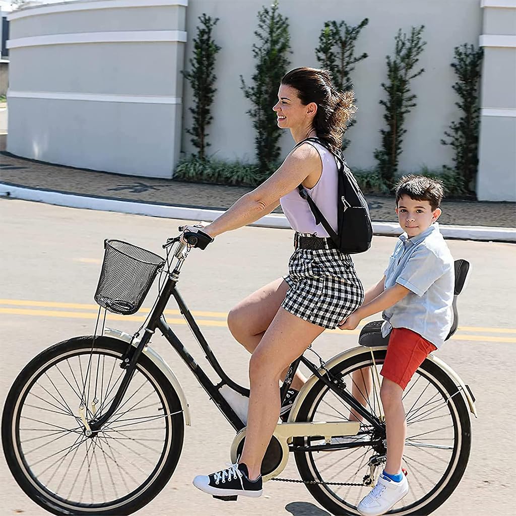 Proberos Bike Rear Seat, Comfortable Bike Rear Saddle Thick Bike Back Seat for Bicycles PU Soft Cushioning Companion Bike Seat for Children Adjustable Universal Bike Rear Seat Pad, 30x15x3.5cm