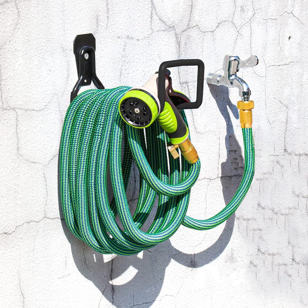 HASTHIP Hose Reel for Garden Hose, Wires, Labor Saving Wall Mounted Hose Reel Hose Holder, Heavy Duty Hose Rack Outdoor Hose Organizer for Garden, Yard, Lawn, Maximum Length 30m