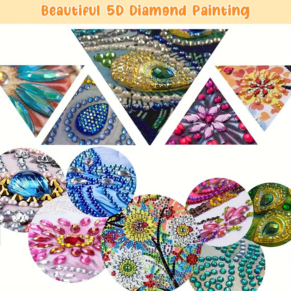 HASTHIP 5D Diamond Painting Kit - Three-dimensional Diamond Painting, Aesthetic Dazzling Diamond Painting Home Decor DIY Diamond Painting Art Kit with Accessories and Tools, 12x12 Inches (Butterfly)