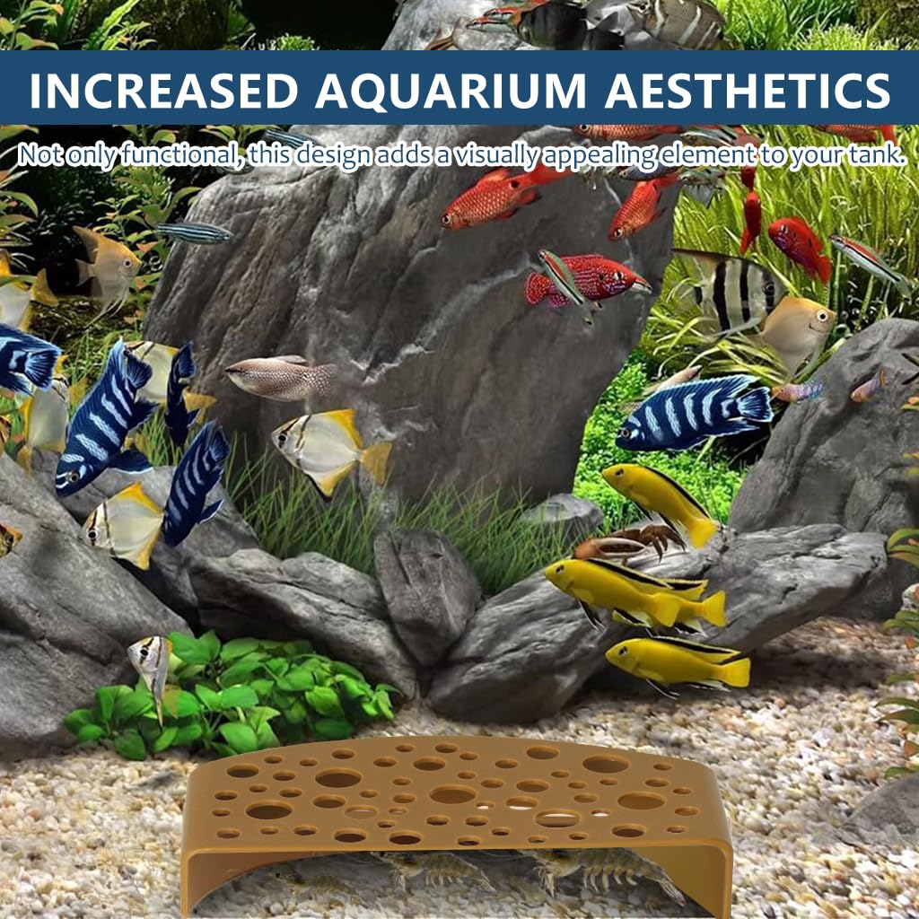 Qpets Aquarium Tunnel, Hiding Cave Fish Tank Betta Fish Hiding Cave Shrimp Hiding Cave Plastic Porous Fish Tank Hiding Cave Platform for Small Fishes Shrimps