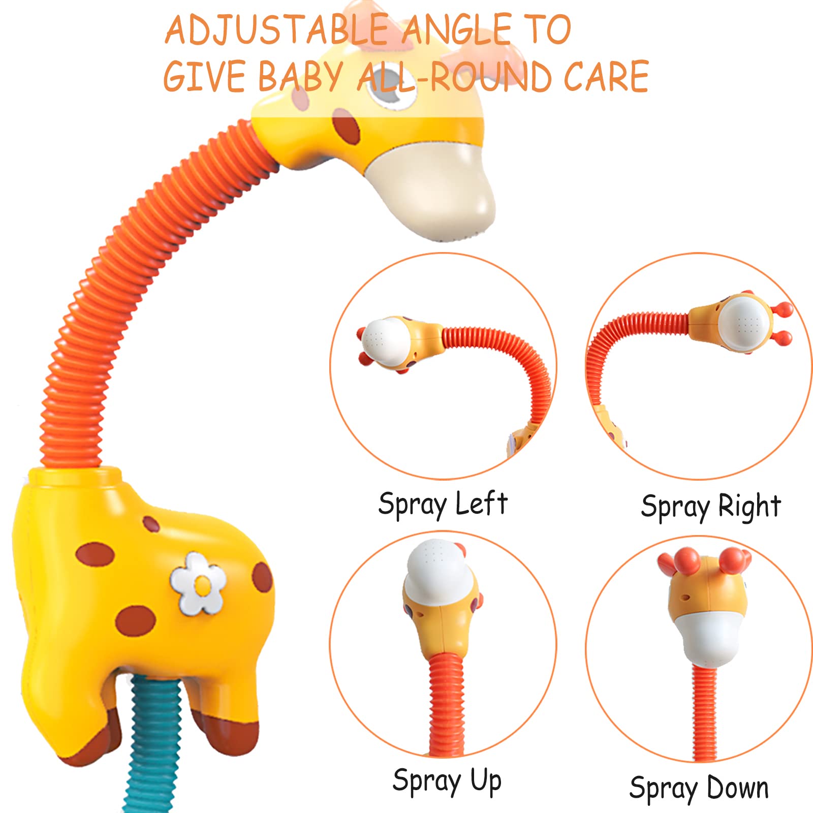 PATPAT Baby Bath Tub Toy Electric Shower Head Toy Cartoon Giraffe Bath Shower Toy Baby Bath Toys Cute Sprinkler Bathtub Toy for Boys Girls Kids Gifts