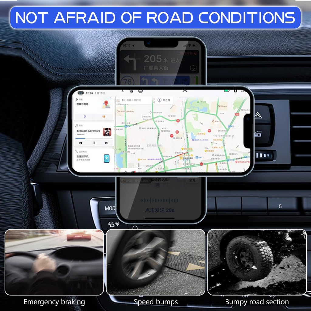 zitronix wireless car charger, 15W MagSafe Wireless Charger for car,with Air Vent Phone holder Mount for iPhone15,14,13,12series,