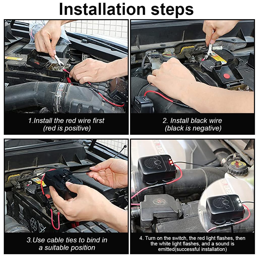 ZORBES Rodent Repeller for Car 12V Ultrasonic Car Mouse Repeller Under Hood Car Rodent Repeller with Strobe Light Animal Repeller Vehicle Mouse Repeller for Trucks, Van, RV