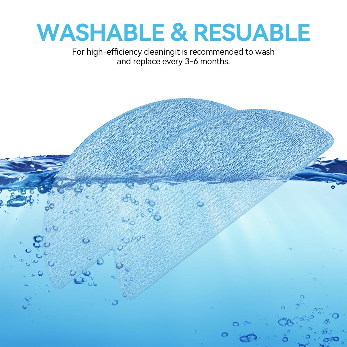 Verilux Replacement Mop Pads for Ecovacs Deebot Y1 pro Vacuum Cleaner Microfiber Mop Pads Water Abserbent Scrubbing Pads Cleaning Pads Universal Replacement Mop Pads