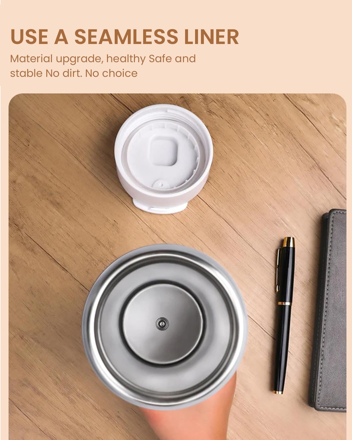 HASTHIP Electric Kettle for Travel 475ml with 4 Preset Portable Electric Water Bottle 304 Stainless Steel Liner Hot Water Kettle Electric Tea Kettle Mug Leakproof Multipurpose