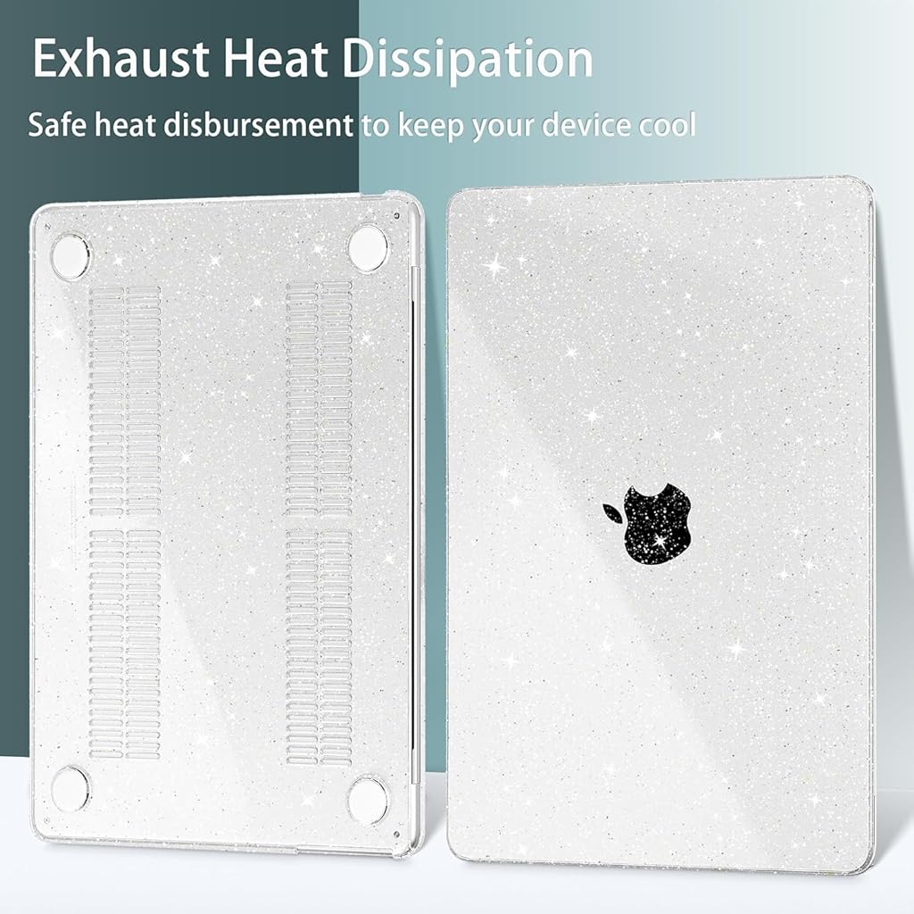 HASTHIP Laptop Case for MacBook Air M2 A2681/M3 A3113 13.6 inch Sparkling Transparent Laptop Case Fashion Cover Transparent Laptop Case Cover Compatible with MacBook Air13.6 A2681/A3113