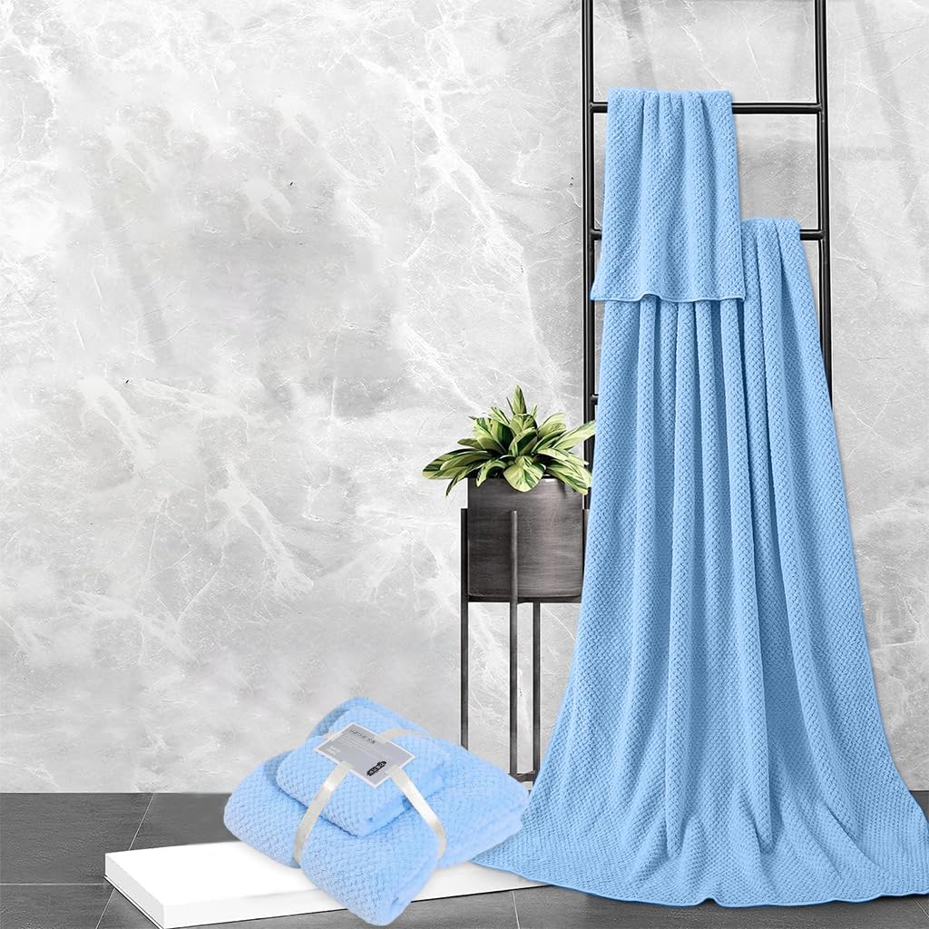HASTHIP Set of 2 Bath Towel Set, 100% Cotton Soft Towels for Bathroom, Premium Quality Towels For Bathroom, Quick Dry, Absorbent, Hotel Towels For Daily Use (1 Bath Towel, 1 face Towel)