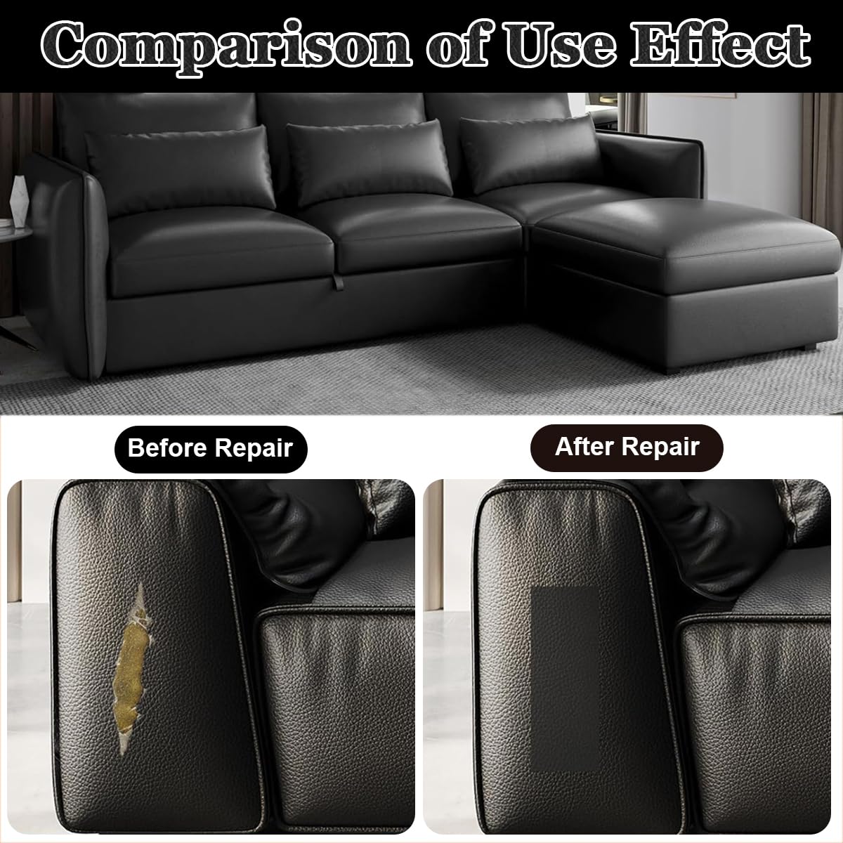 HASTHIP Leather Repair Patch, Leather Repair Tape, Tape self Adhesive for Couch Car Seats Furniture Sofa Vinyl Chairs Shoes Fabric Fix