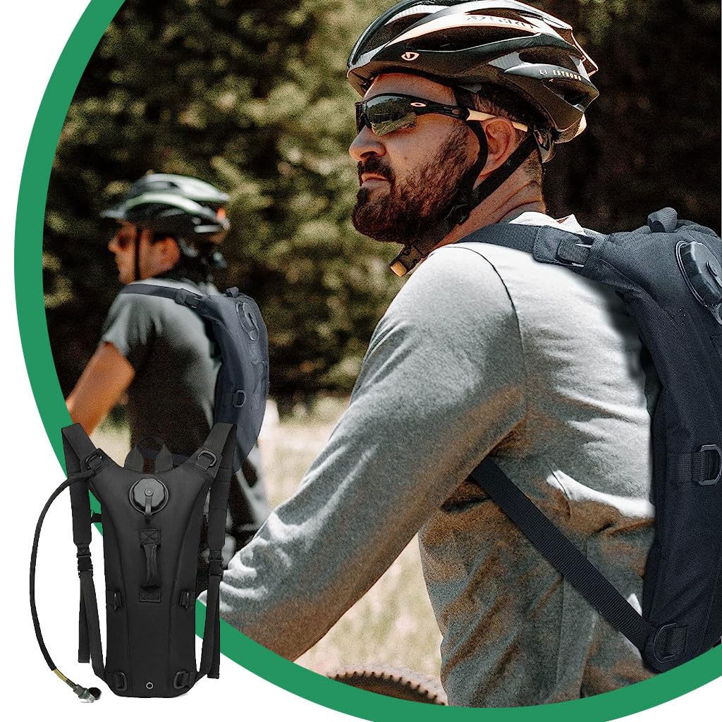 HASTHIP Advanced 3L Hydration Backpack with Water Bladder - Tactical, Leak-Proof & BPA-Free, Ideal for Hiking, Biking & Running, Durable Oxford & Nylon Material, Insulated, Multi-Carry Options