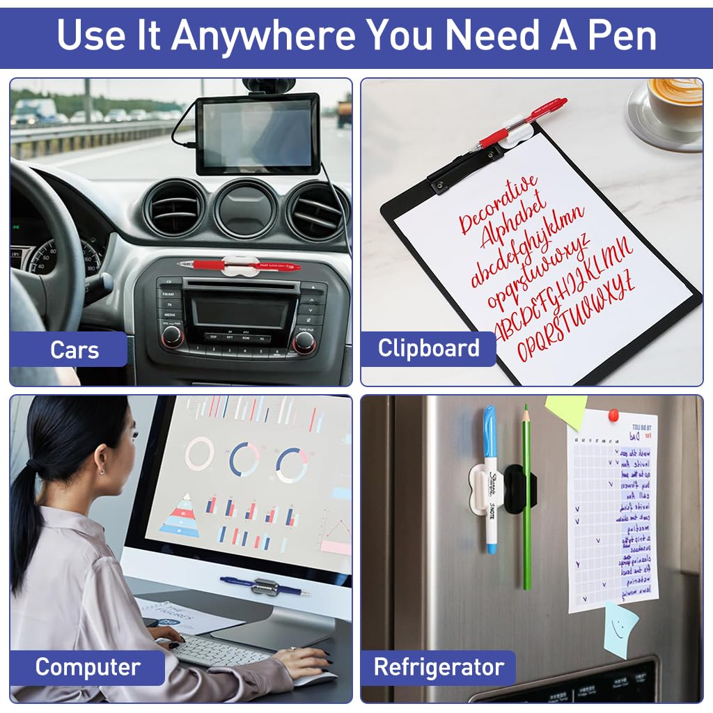 HASTHIP 3Pcs Silicone Pen Holder Self Adhesive Pen Holder Cable Organizer Cable Holder Anti-slip Silicone Cable Holder Organizer for Wall, Desk, Dry Erase Board