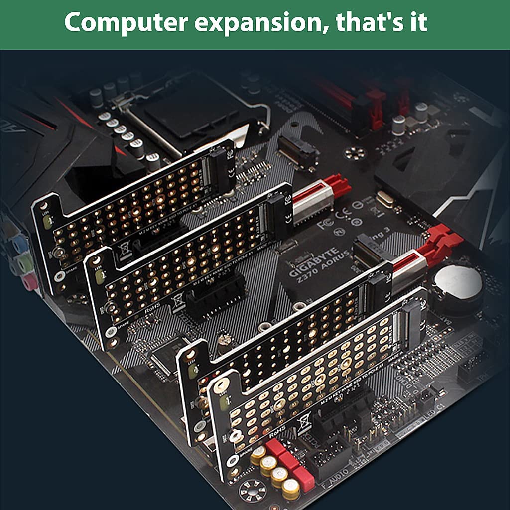 Verilux NVMe Adapter, M.2 PCIE 4.0 x1 Adapter, M.2 NVME to PCIE 4.0 Adapter Card for M.2 (M Key) 2230, 2242, 2260, 2280 Size M.2 NVME SSD, Support PCIe x1 x4 x8 x16 Slot, Adapter Graphic Card