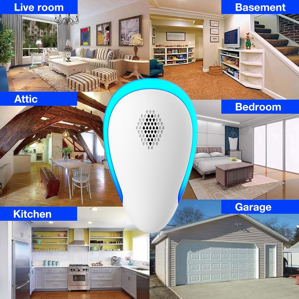 HASTHIP Ultrasonic Pest Repeller for Kitchen Bedroom Pest Control, Electronic Repellent for Cockroach, Rat, Mosquito, Underground Pests, Baby, Pregnancy & Pet Safe