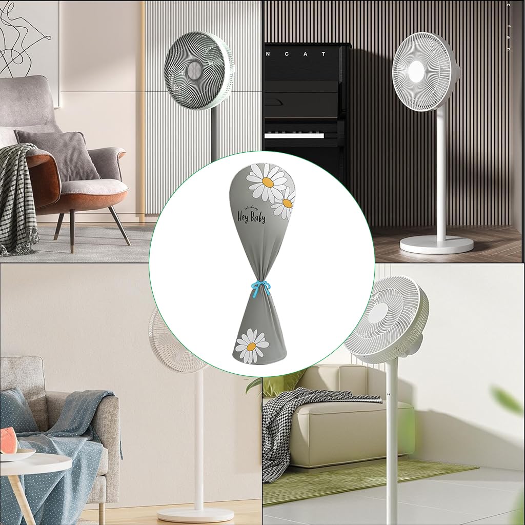 HASTHIP Floor Fan Dust Cover Full Coverage Dust Cover Waterproof Dust Proof PEVA Dust Cover for Floor Fan 55'' Floor Fan Universal Fashion Print Dust Cover