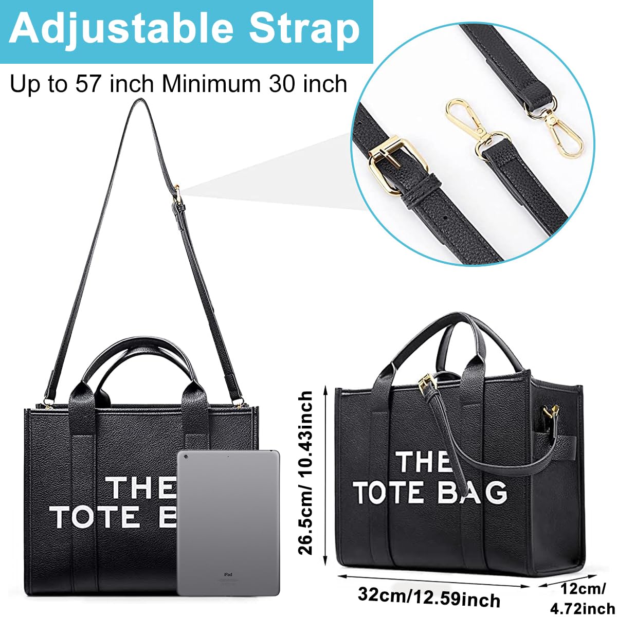 PALAY Tote Bag for Women Big Size Stylish PU Leather with Adjustable & Detachable Shoulder Belt Large Capacity Crossbody Bags Handbag Purse for Office