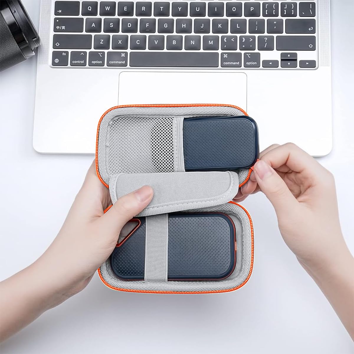 ZORBES® Carrying Case for SSD, Storage Bag for SanDisk 500GB 1TB 2TB Shock-Proof SSD Storage Case for Solid State Drive EVA Waterproof Storage SSD Accessories Bag, No SSD Included, Grey